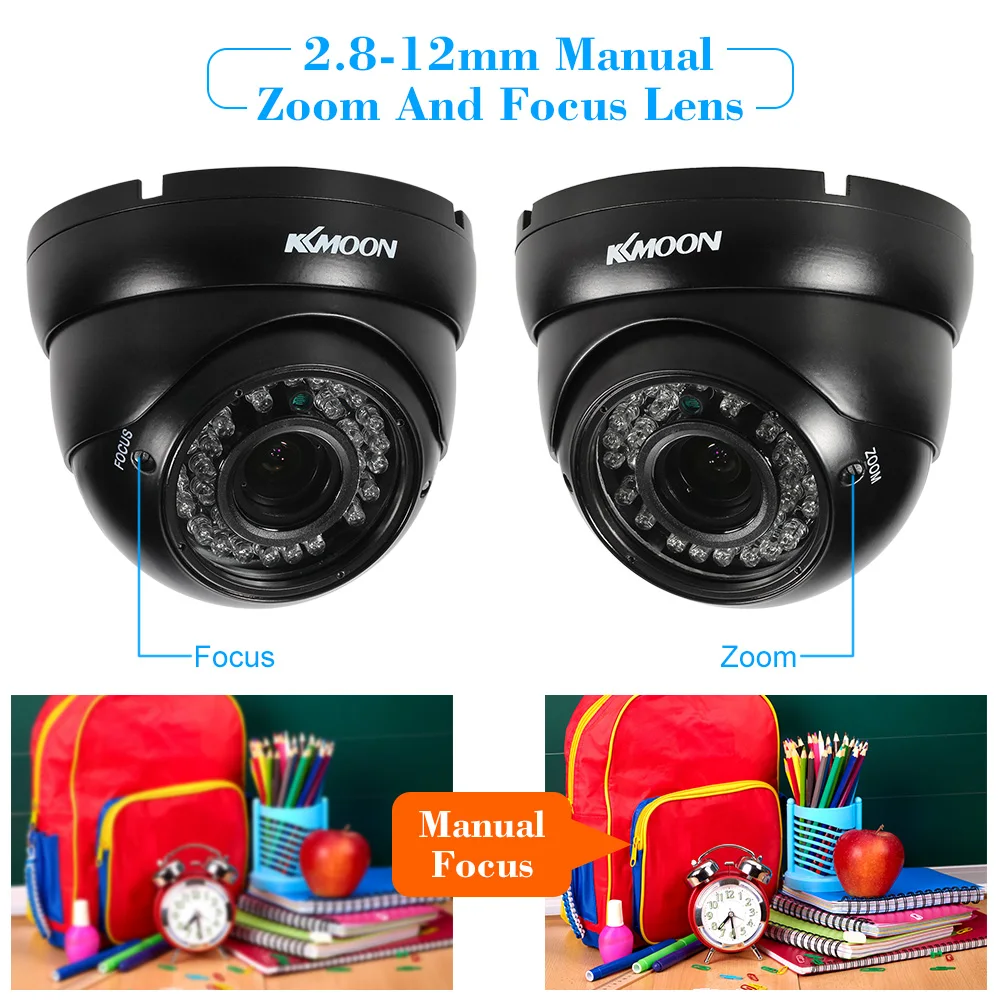 KKmoon 1080P AHD купольная камера видеонаблюдения 2,8~ 12 мм ручной зум с переменным фокусным расстоянием 2.0MP для sony CMOS IR-CUT 36 ИК светодиодов безопасности PAL системы
