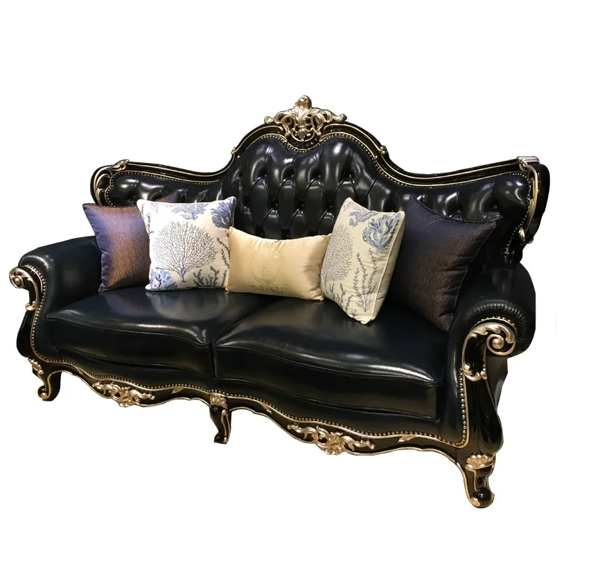 Барокко королевского дворца ворсовые диван с высокой спинкой/ручной работы