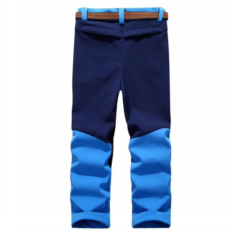 

Outdoor Camping Girls Hiking Pants Boy Softshell Fleece Liner Trousers Travel Kids Warm Skiing Long Pants Patchwork Sportswear