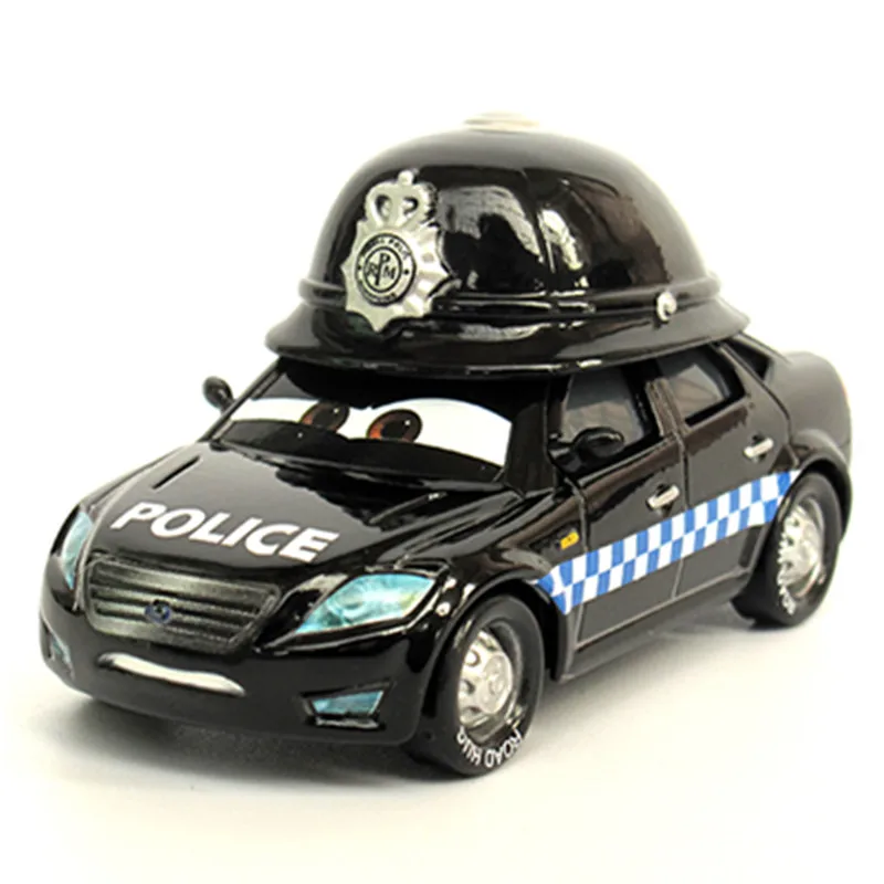 Disney Pixar Cars Lightning Mcqueen Mark Wheelsen Police UK 1:55 Масштаб литье под давлением металлический