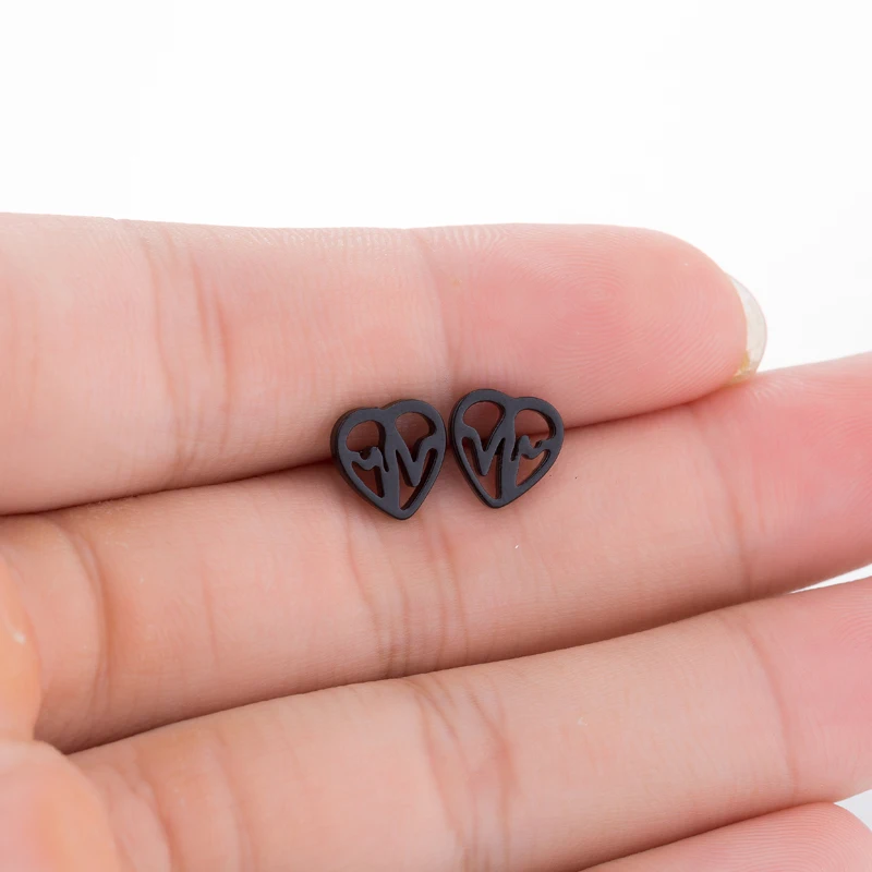 Женские серьги-гвоздики из нержавеющей стали под розовое золото | Украшения и