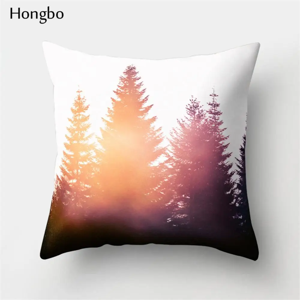 13 Чехол для подушки Hongbo, 1 шт., разноцветный, масляной, Лесной рисунок, горная волна, полиэстер, наволочка, чехол для дивана - Цвет: 13