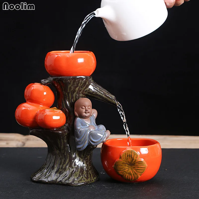 Tea strainer Cup B NOOLIM керамический креативный измельчитель для чая с чашкой кунг-фу маленький монах чайный сервиз, кружка для вина аксессуары - Цвет: Tea strainer Cup B