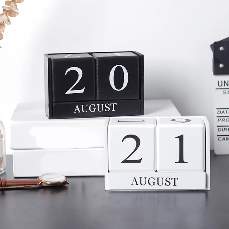 Винтажный деревянный вечный стол календарь блок планировщик постоянный