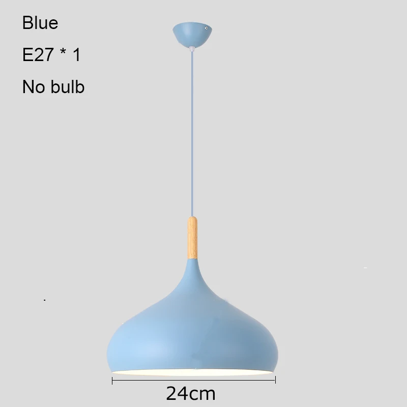 Blue no bulb Скандинавский светодиодный подвесной светильник s современный деревянный промышленный светильник алюминиевый подвесной светильник для столовой спальни гостиной Светильник E27 - Цвет корпуса: Blue no bulb