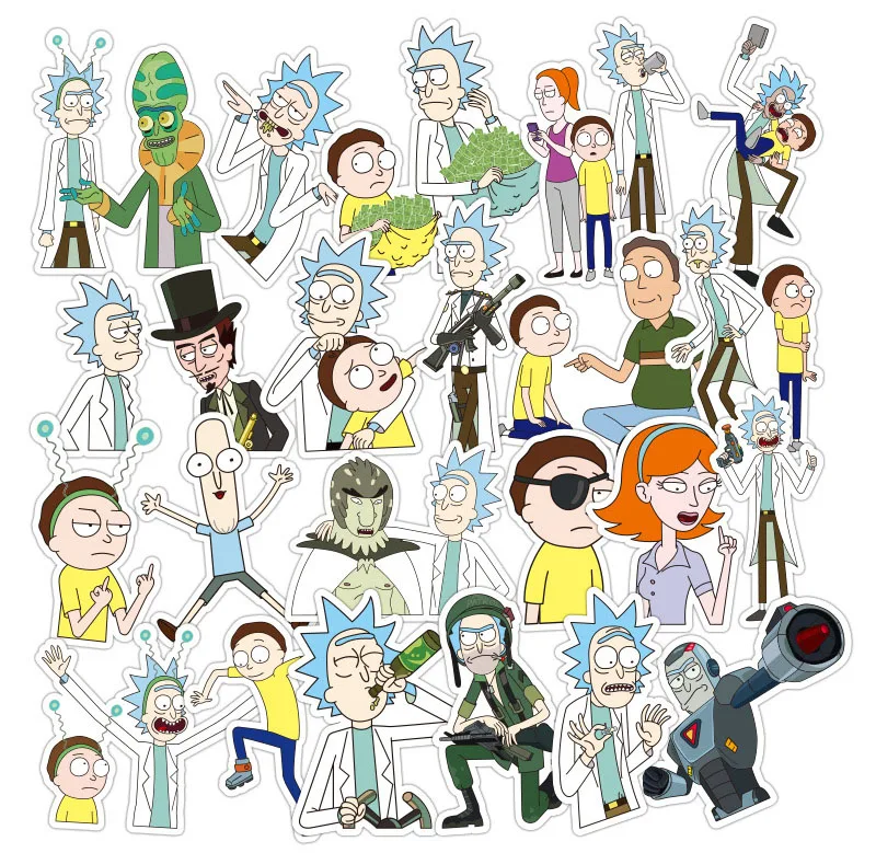 Наклейки Comedy Rick and Morty наклейки для скейтборда чемодана ноутбука телефона 35 110