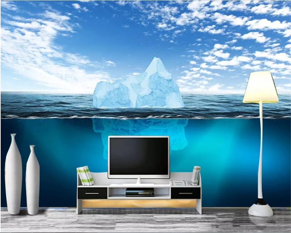3d обои для гостиной спальни голубое небо море ТВ диван украшение дома |