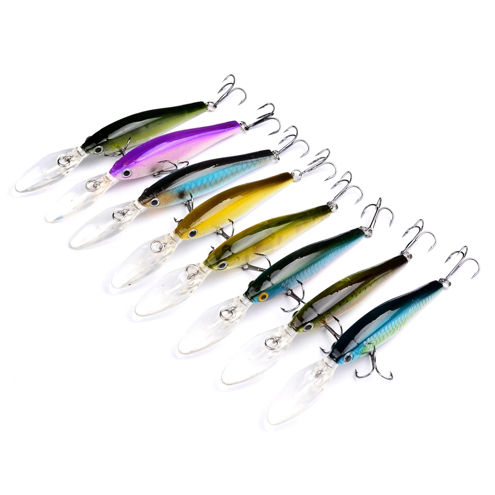Wobblers Minnow искусственная рыболовная приманка 8 видов цветов 0 344 унций жесткая для