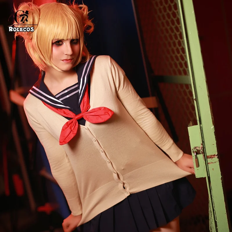 ROLECOS My Hero Academy Аниме Косплей волос Himiko Toga Косплей головные уборы Boku no Hero Academy Женские синтетические волосы Cos