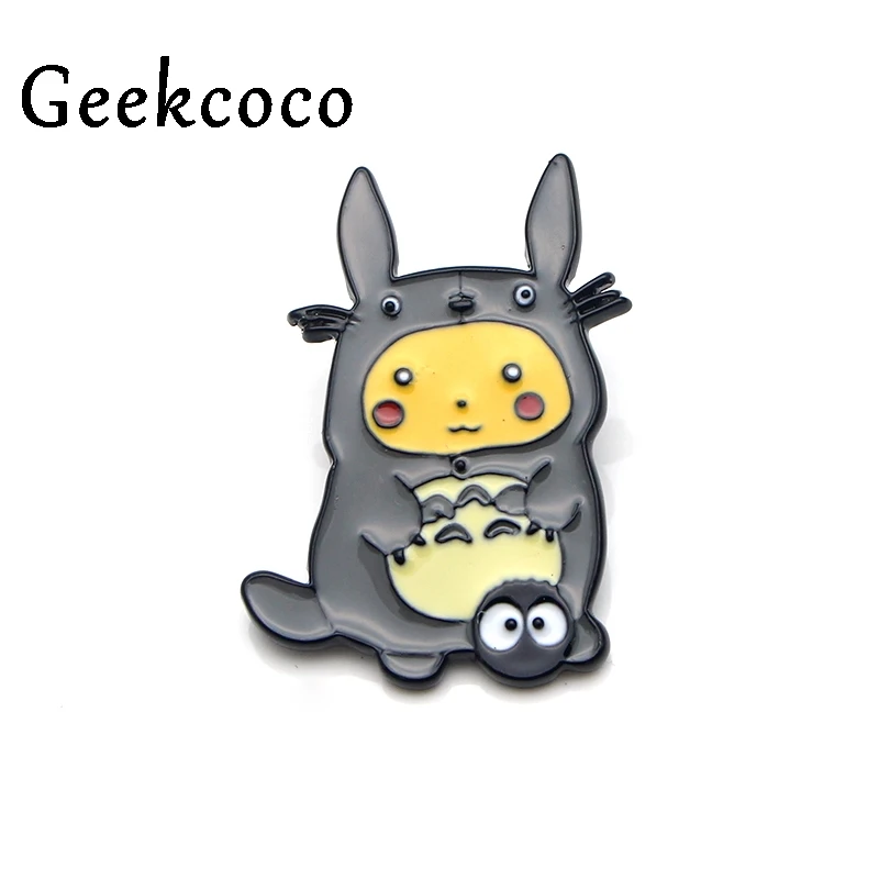 Totoro Pikachu Zinc Alloy Cartoon Pins for men women Shirt Charm insignia Clothes backpack Accessory medal Badge Brooches J0137 - Окраска металла: 2