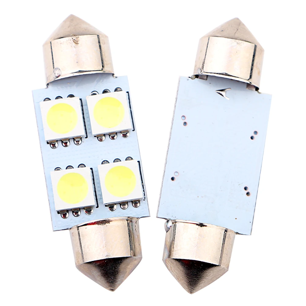 YM E Bright 10 шт. белые светодиодсветодиодный лампы 24 В DC C5W 5050 4 SMD 31 мм 36 39 41