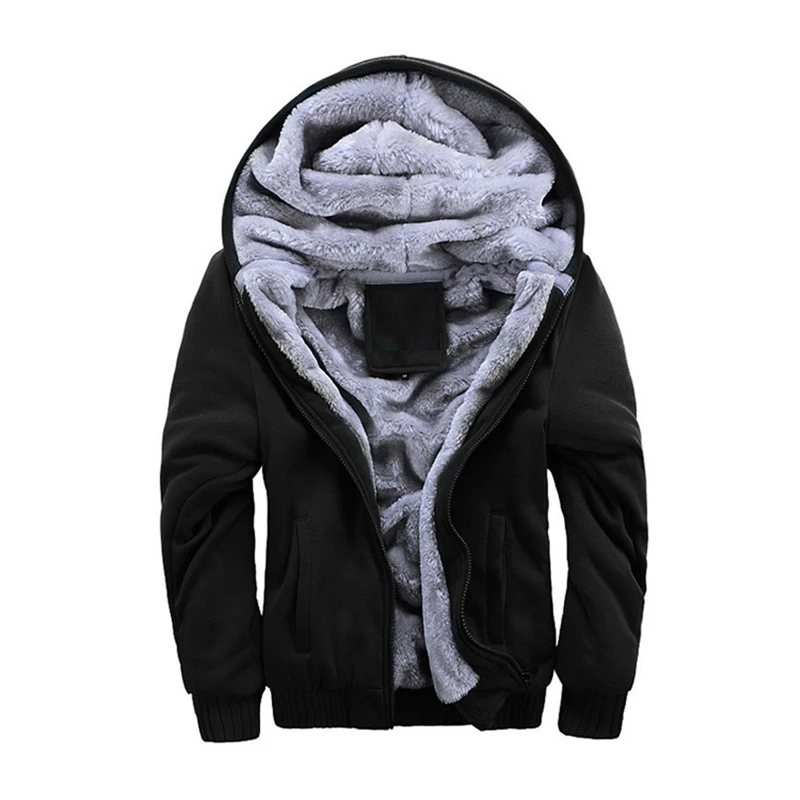 Теплая куртка на флисовой подкладке для осени и зимы парка Мужская с капюшоном