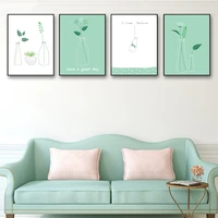 modern nordic simple style poster decor girl room wall printing art creative minimalist canvas flowers bottle leaves paintings