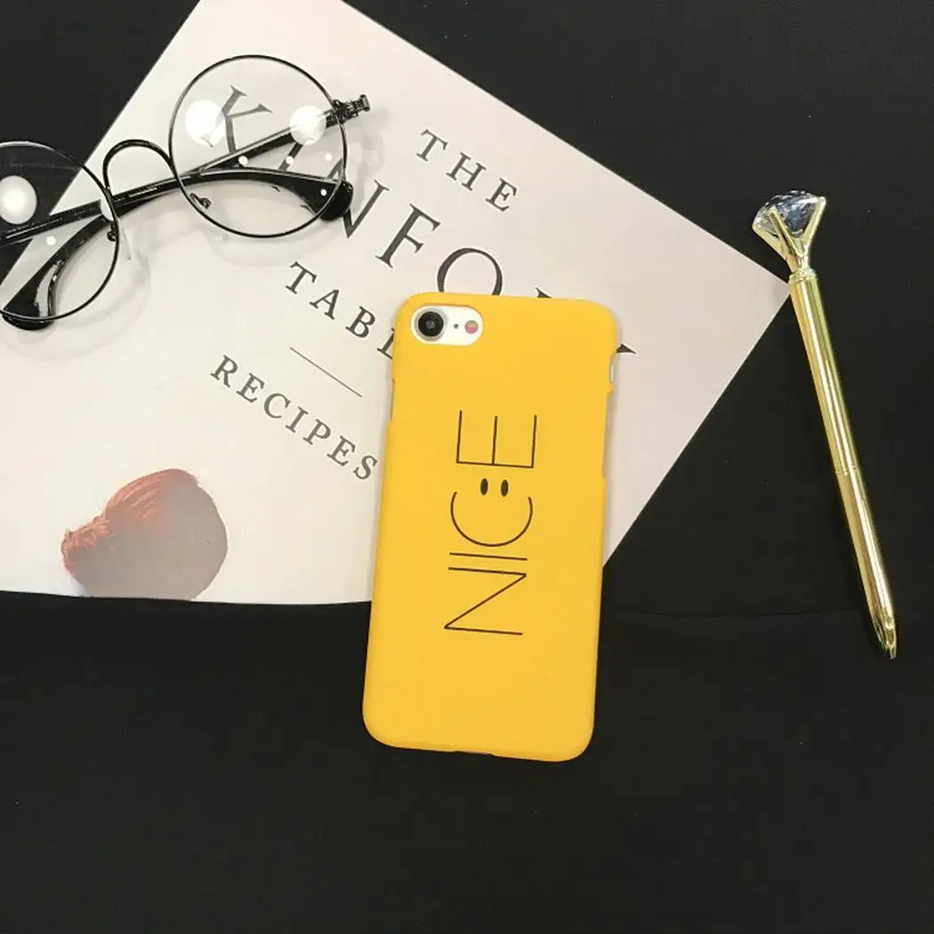 Fashion Letter Smiley Face Anti-fall Hard Phone Case Back Cover For iPhone Easy to install and remove. | Мобильные телефоны и