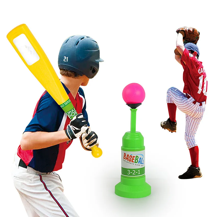 Children's Baseball Practice Pop Up Batting Practice Auto-Bounce Baseball Toy Fun Family Outdoor Game Toys