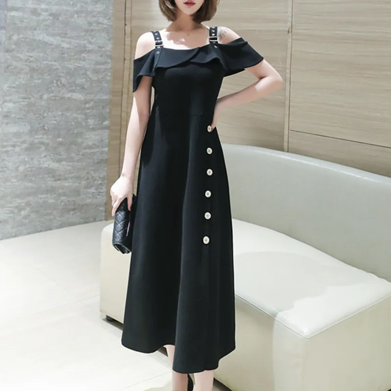 YUMMYCOOK большие размеры однотонное элегантное женское платье летняя тонкая