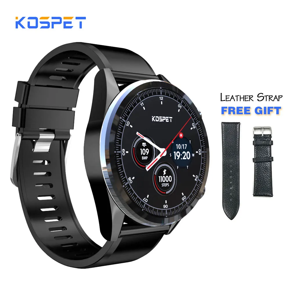 Kospet Hope 4G Smartwatch телефон Android7.1.1 3 ГБ+ 32 ГБ 1,3" AMOLED wifi/gps/ГЛОНАСС 8.0MP IP67 Водонепроницаемый MT6739 Смарт-часы для мужчин - Цвет: 3GB A Leather Strap