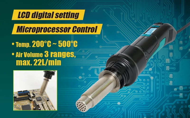 Pro'skit SS-602H 300 Вт ЖК-дисплей Дисплей Температура регулируется паяльная станция фена для IC SMD распайки паяльная