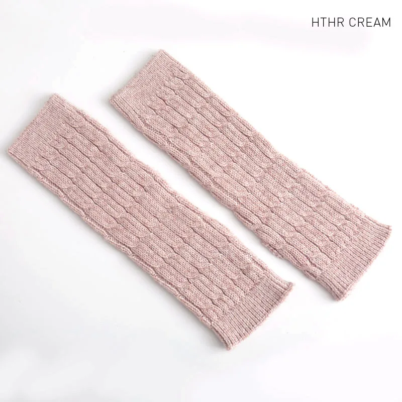 Hthr Cream Распродажа упаковок, 5 шт., женские перчатки без пальцев из тонкой шерсти, толстые вязаные гетры для рук с отверстием для большого пальца, рукава для рук, опт и розница - Цвет: Hthr Cream