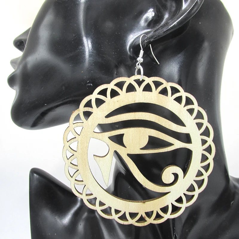 Новейшие 3 дюймовые деревянные серьги от сглаза могут смешивать 2 цвета|earrings|earrings