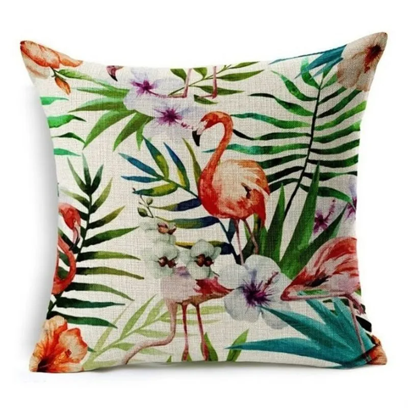 Наволочка с изображением цветов Фламинго павлина попугая Колибри наволочки из