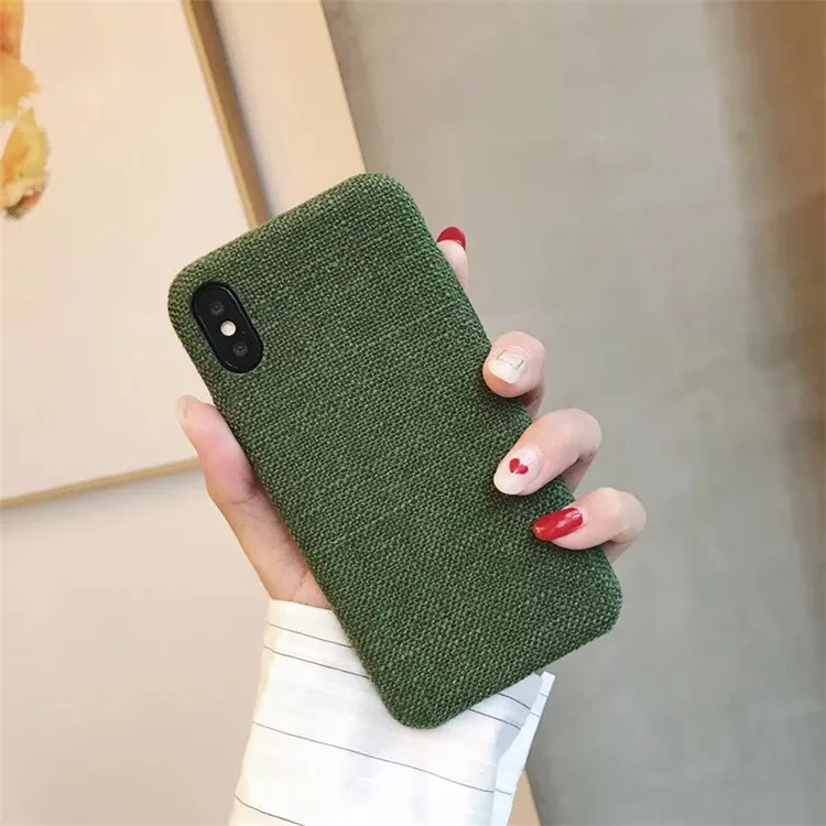 OTO-ALTER Simple woolen linen solid color autumn and winter case for iphone X/XS/XR/XSMAX/7/8/7plus/8plus/6/6s |