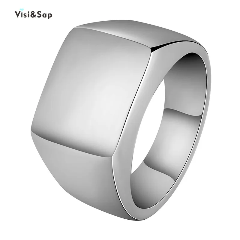 Visisap титановая сталь широкий пояс для мужчин кольцо Размеры детей в возрасте от 7