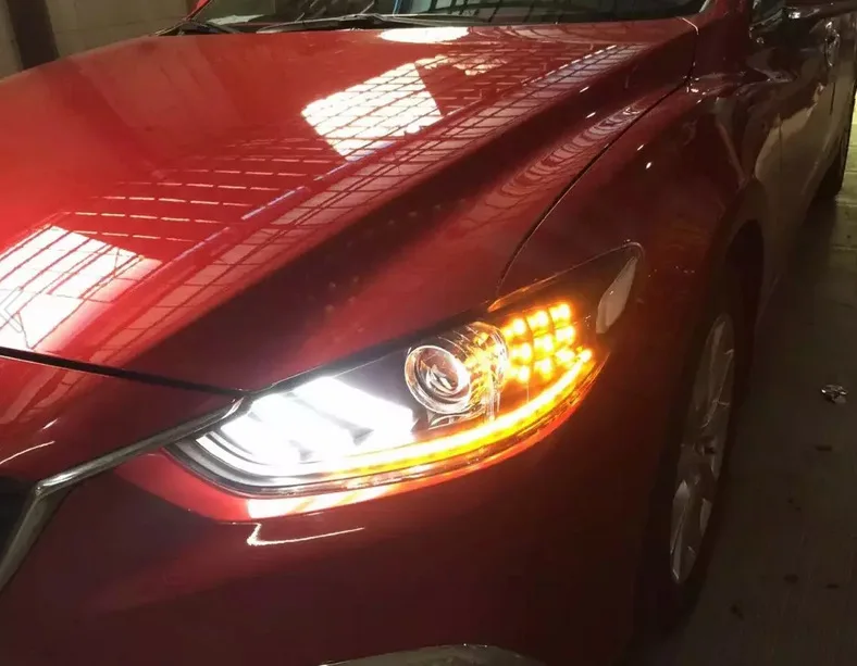 Для MAZDA 6 ATENZA светодиодный прожектор объектив передняя фара LD | Автомобили и