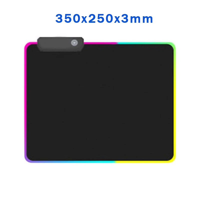 350x250x3mm Большой резиновый коврик для компьютерной клавиатуры rgb большой светодиодный светящийся коврик для мыши геймер 900x400 мм игровой светящийся коврик для мыши USB для ПК игры - Цвет: 350x250x3mm