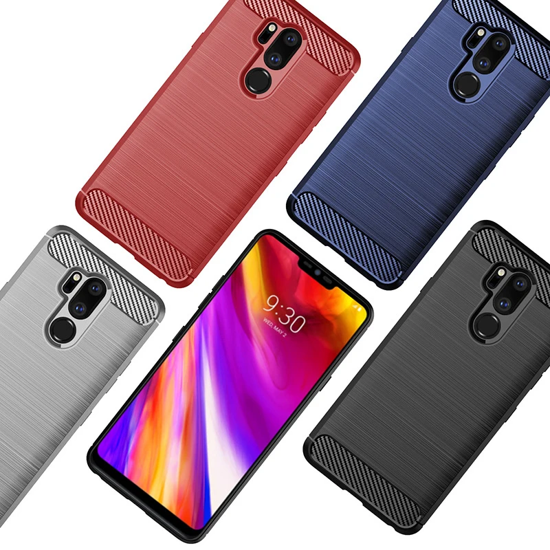 Для LG G7 ThinQ мобильный телефон чехол из матового углеродного волокна силиконовый