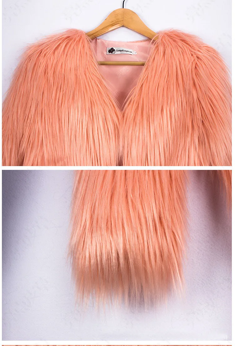 Uwback Мех животных пальто Для женщин Искусственный мех Новинка 2017 года зимние Femme