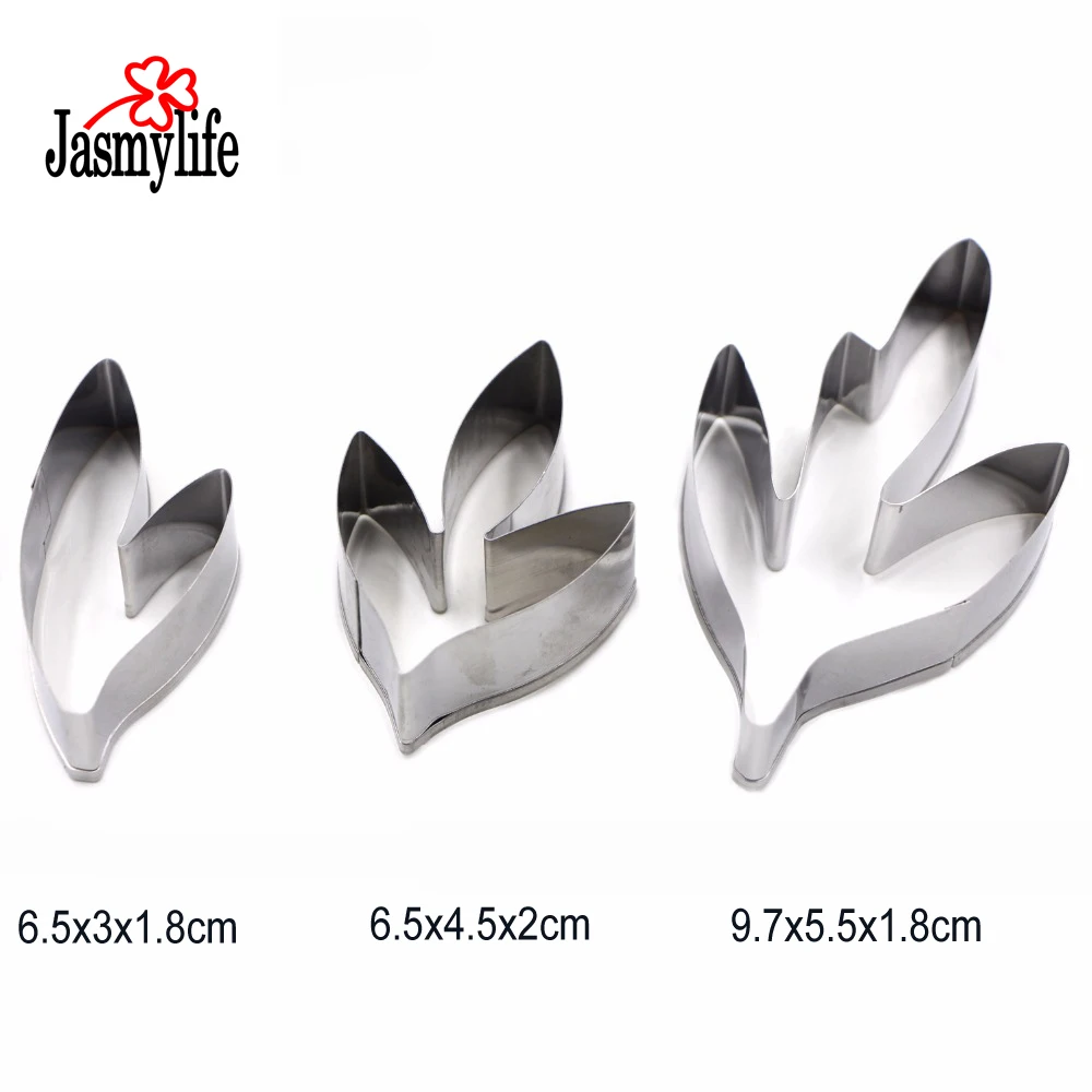 3 шт./компл. Пионовые листья ремешок из нержавеющей стали для украшения цветочных