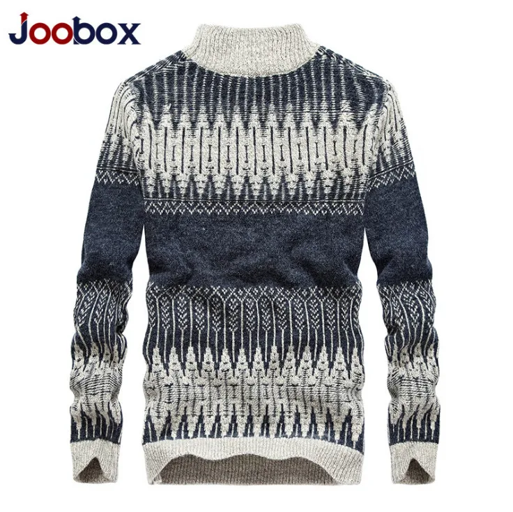 Мужской свитер с высоким воротником JOOBOX зимний теплый шерстяной облегающая