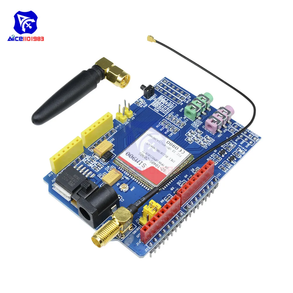 SIM900 850/900/1800/1900 МГц GPRS/GSM модуль макетной платы комплект для Arduino UNO GPIO PWM РТК со слотом для SIM карты Антенна