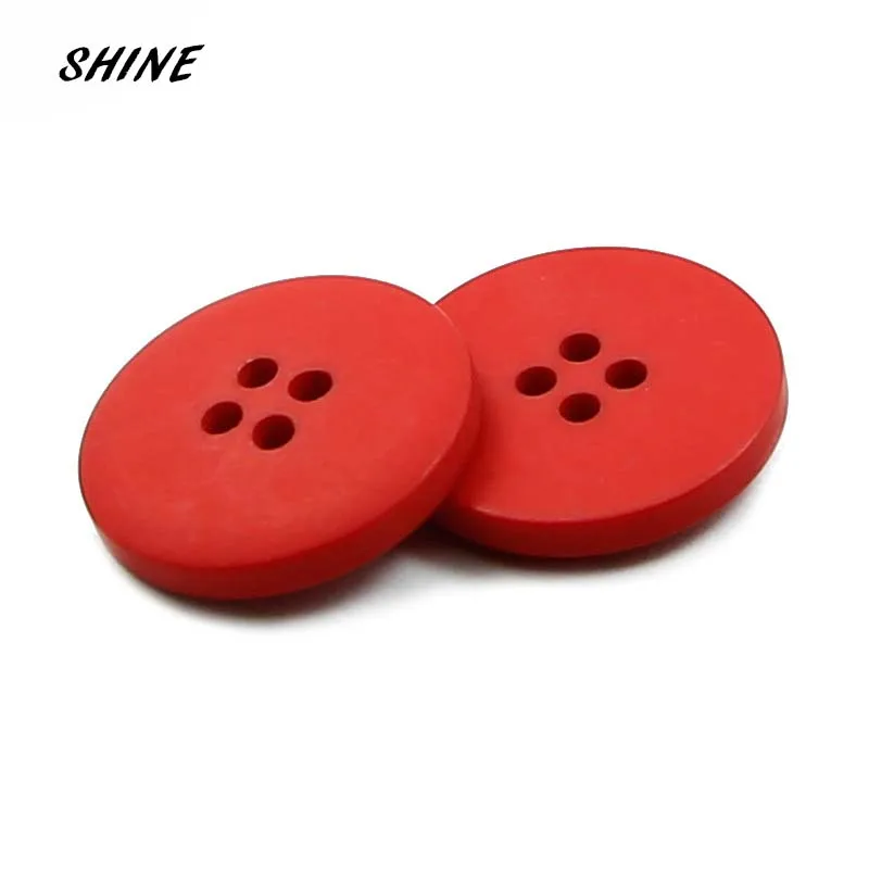 

SHINE 50PCs Resin Sewing Buttons Scrapbooking Round Red Yogon 4 Holes 11.5mm\15mm\25mm Costura Botones decorate bottoni botoes