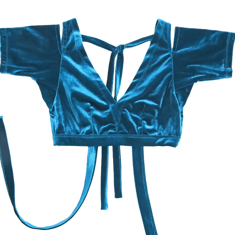 Вельветовый костюм для танца живота Fat Chance Холи с коротким рукавом CJJ01|Танец