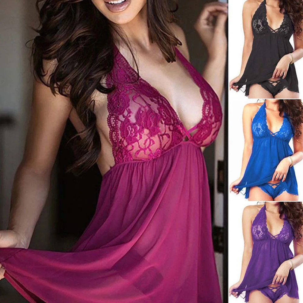 Женская кружевная Пижама, женское нижнее белье, Ropa, сексуальное ночное платье, сексуальное женское нижнее белье, ночная рубашка размера плюс