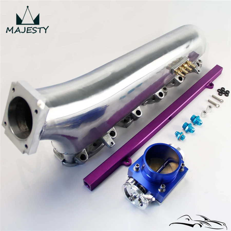 Полированный впускной коллектор воздуха + Корпус дроссельной заслонки 80 мм для