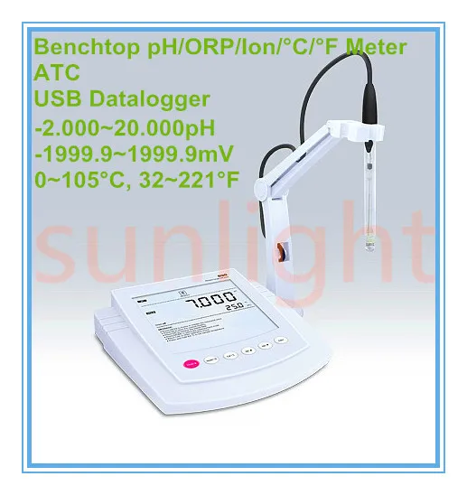 Benchtop pH/ORP/температура 3 в 1 метр с USB датчиком и дополнительной функцией ионного
