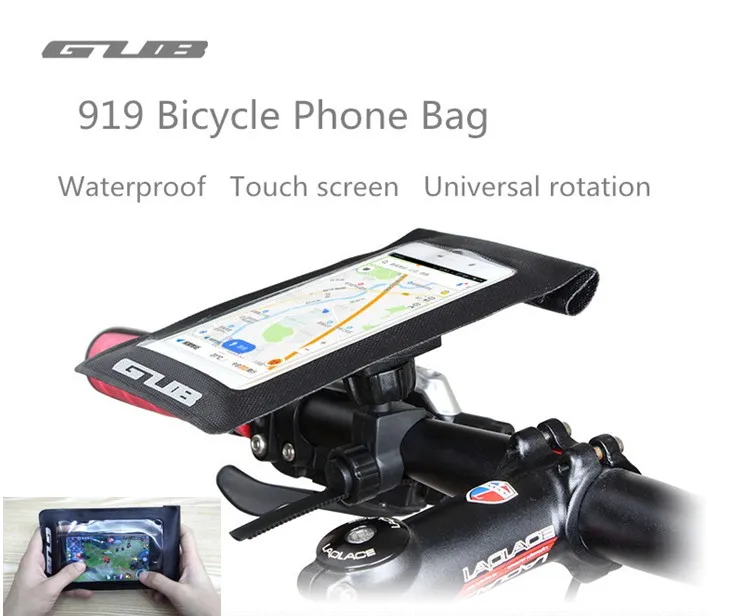 

GUB 919 велосипедная сумка для телефона, водонепроницаемый чехол с сенсорным экраном, велосипедная MTB рама для горного велосипеда, передняя трубка, сумка для мобильного телефона 6 дюймов
