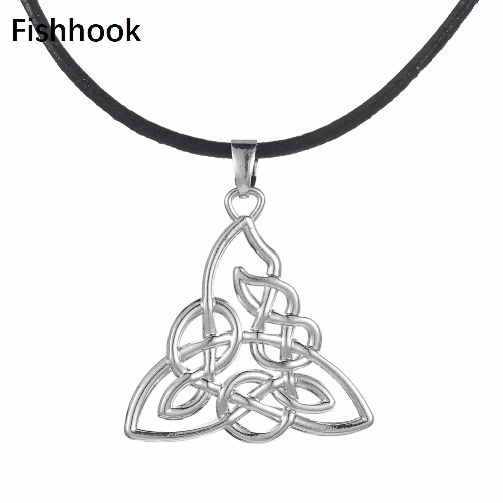 Рыболовный крючок серебряного цвета религиозный узел Triquetra ожерелье ювелирные