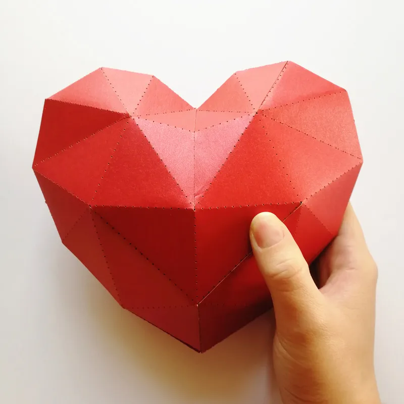 2 шт./лот, 18 см, DIY украшение для дома, милое сердце, бумажная модель, головоломка, игрушка в виде животного для ресторанов, развивающая Складная модель