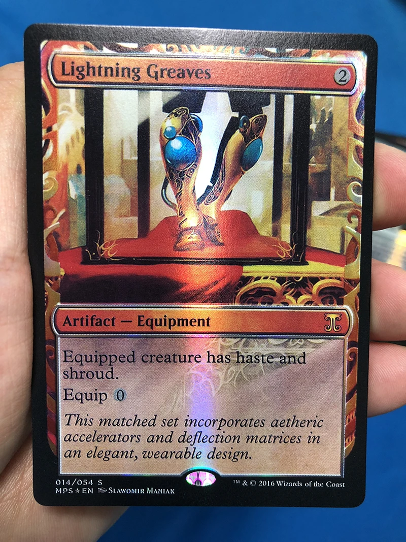 Lightning Greaves Kaladesh изобретения фольга волшебник ProxyKing 8 0 VIP Бесконтактная карта для
