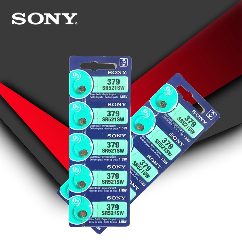 50 шт. sony 379 SR521SW D379 SR63 V379 AG0 часы батарея Кнопка монетница Сделано в Японии бренд