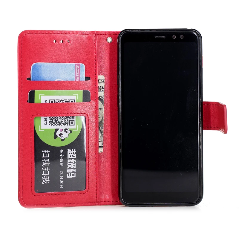 JYERAECOM Luxury Retro Flip Case For Samsung Galaxy A8 2018 PU Leather + Soft Silicon Wallet Cover | Мобильные телефоны и
