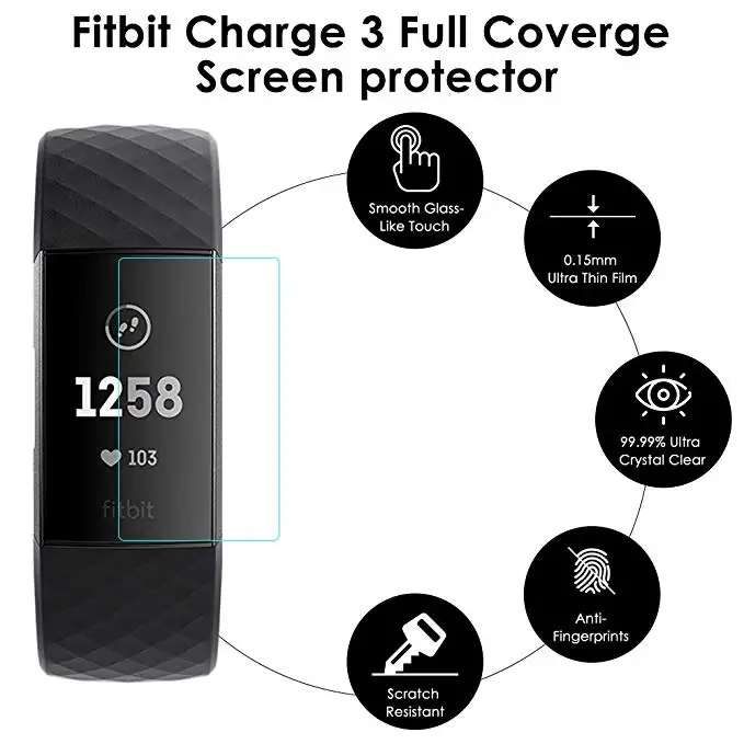 3 шт против царапин Мягкий ТПУ Прозрачная защитная пленка для Fitbit Charge 3 Charge3 умный Браслет полная защитная крышка для экрана