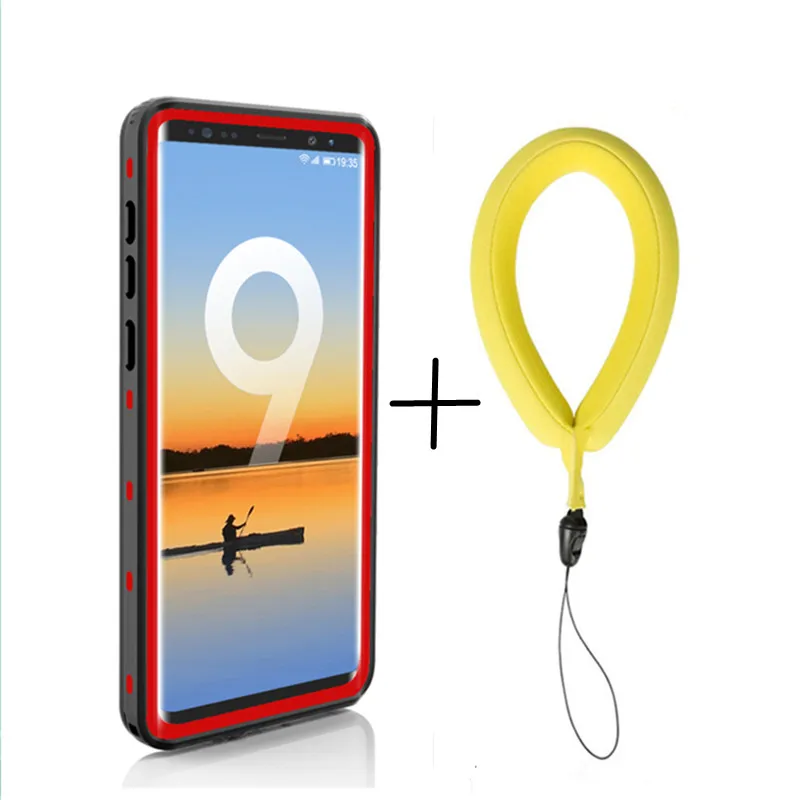 IP68 Экстремальный водонепроницаемый защитный чехол для samsung galaxy S10 S9 Plus Note9 8 герметичный пылезащитный прозрачный защитный чехол для телефона - Цвет: Red with strap