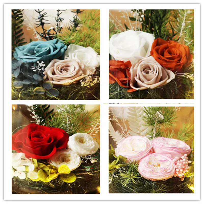 С героями мультфильма Красавица и Чудовище Роза в фляга LED розы светильник вечный