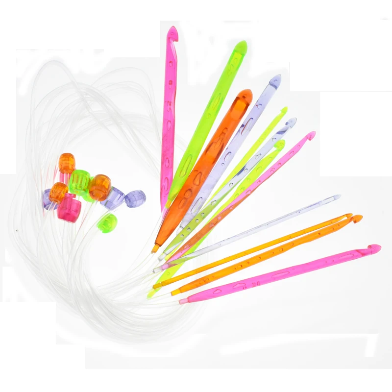 Прозрачные 120 см 12 шт./компл. пластиковые гибкие крючки для вязания крючком на