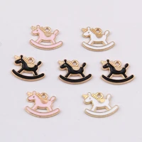 new 20pcslot fashion charms enamels wood horse pendant making hair bracelet necklace jewelry accessories diy crafts